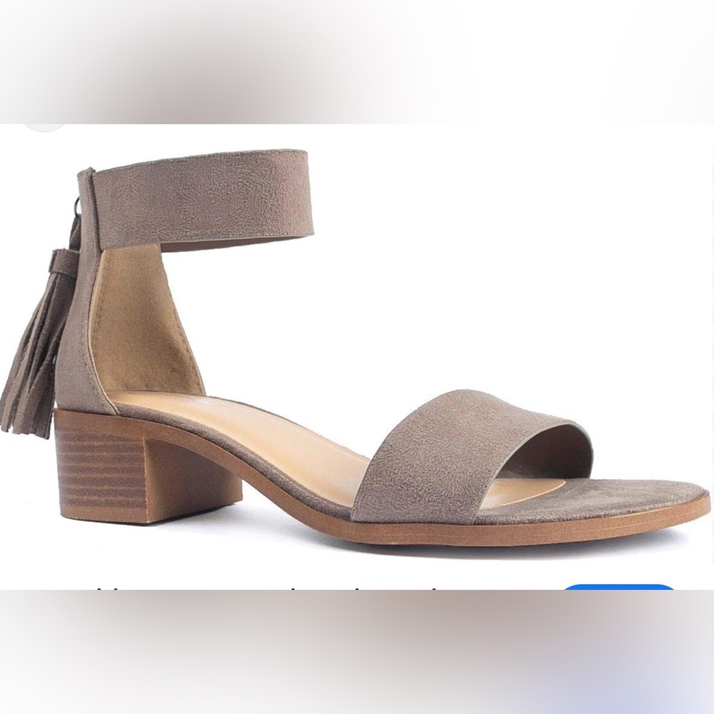 J. Adams ankle strap tassel kitten heel
